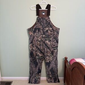 Vintage Gunflint Camo mossy men’s bib overalls hunting quilted XXL size 52-54